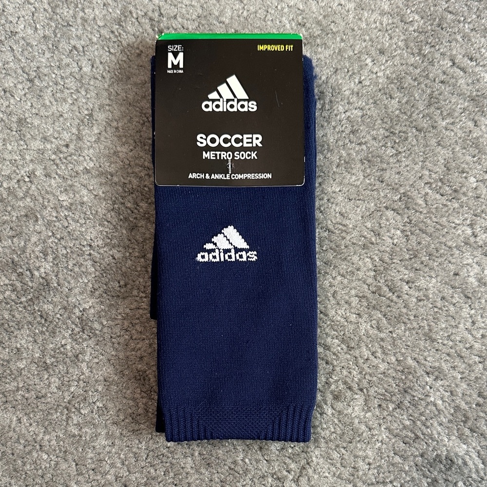 Adidas Navy Blue Metro Over-the-Calf Soccer Socks
